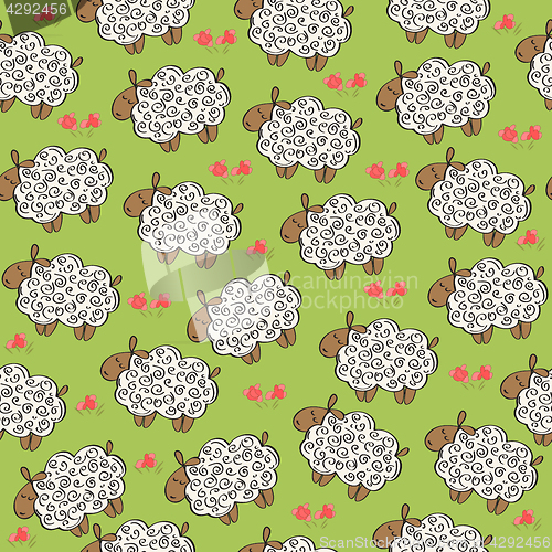 Image of seamless pattern with sheep