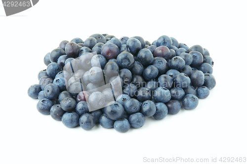 Image of Bunch of blueberries on white background