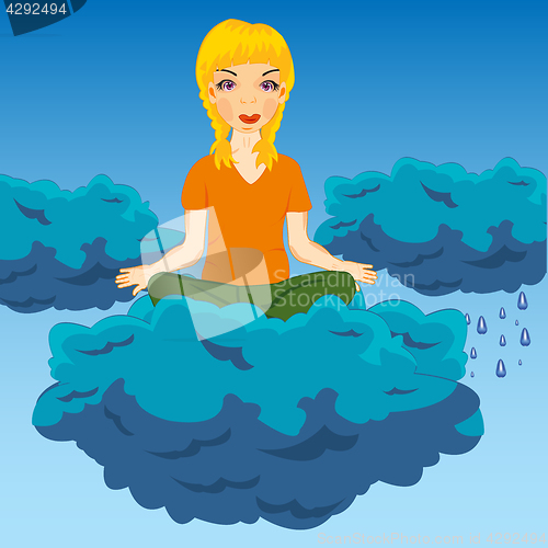 Image of Girl on cloud