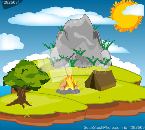 Image of Paradise island in ocean