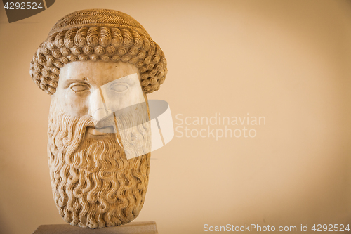 Image of VENICE, ITALY - JUNE 27, 2016: Hermes head in Palazzo Ducale Mus
