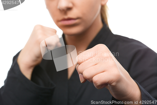 Image of Young woman is ready to fight