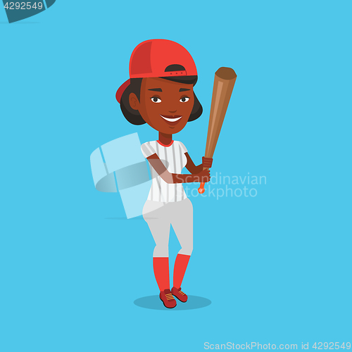 Image of Baseball player with bat vector illustration.