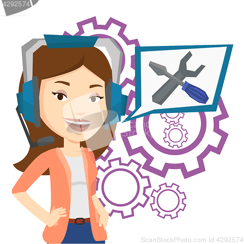 Image of Technical support operator vector illustration.