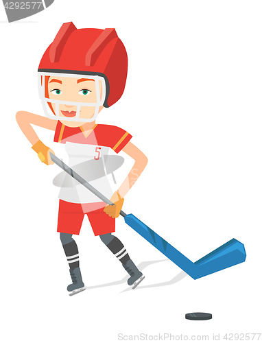 Image of Ice hockey player vector illustration.
