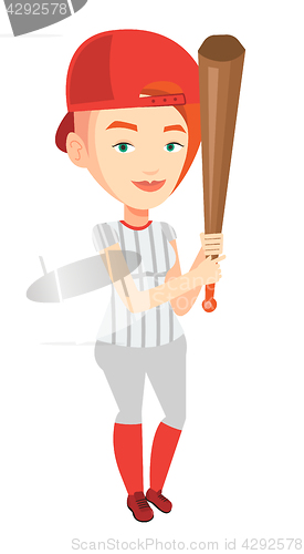 Image of Baseball player with bat vector illustration.