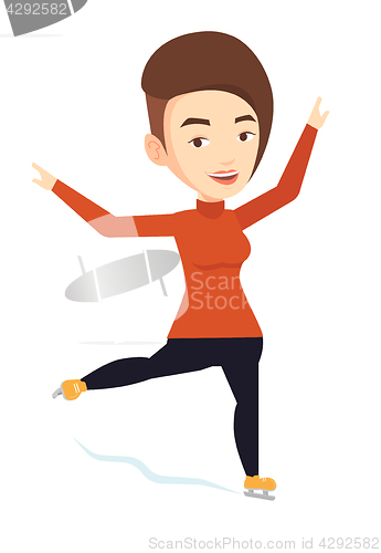 Image of Female figure skater vector illustration.