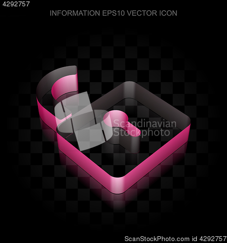 Image of Information icon: Crimson 3d Opened Padlock made of paper, transparent shadow, EPS 10 vector.