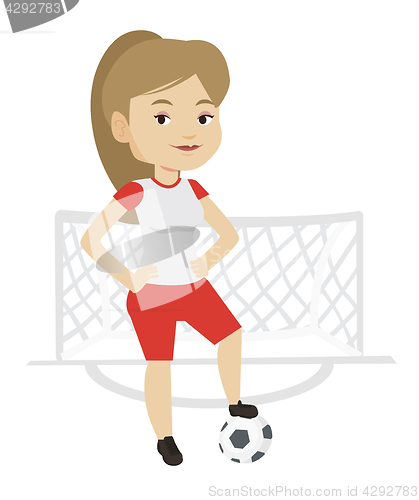 Image of Football player with ball vector illustration.