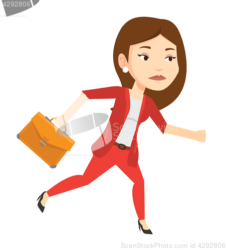 Image of Sad business woman running vector illustration.