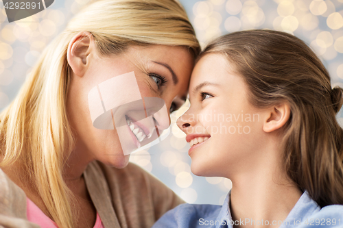 Image of happy family of girl and mother