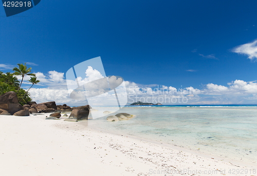 Image of island beach in indian ocean on seychelles