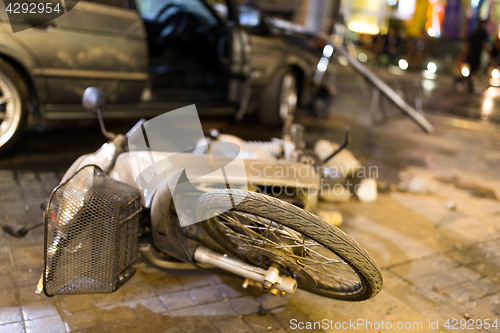 Image of Motorbike accident on the city street