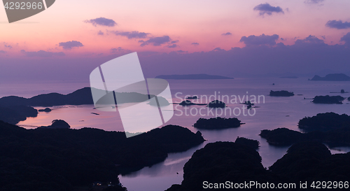 Image of Kujukushima at sunset