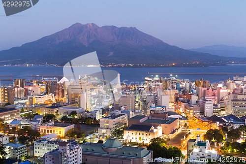 Image of Volcano Sakurajima at night