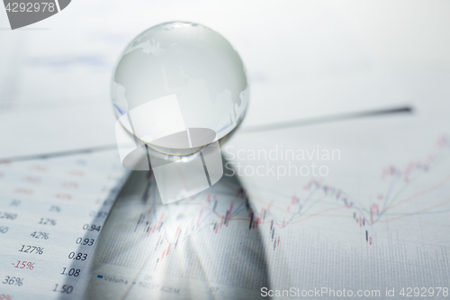 Image of Glass globe on the chart paper