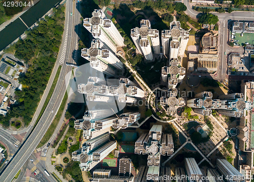 Image of Top view of skyline in Hong Kong