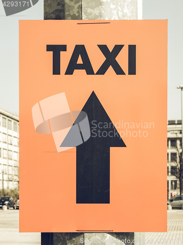 Image of Vintage looking Taxi sign