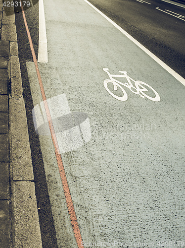 Image of Vintage looking Bike lane sign