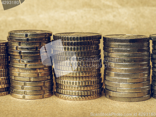 Image of Vintage Euro coins pile