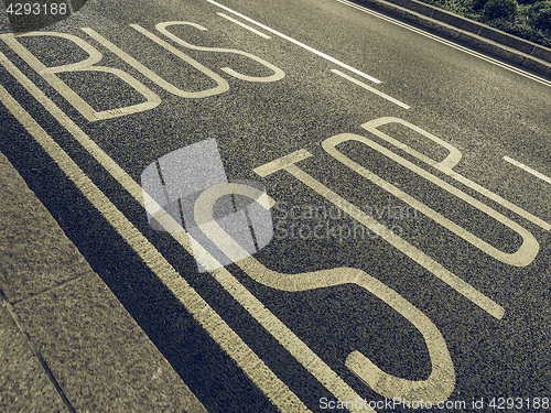 Image of Vintage looking Bus stop sign