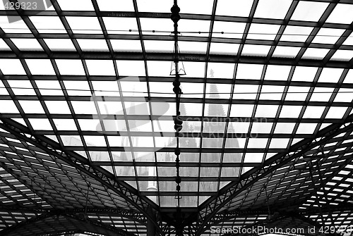 Image of Cologne cathedral through transparent roof