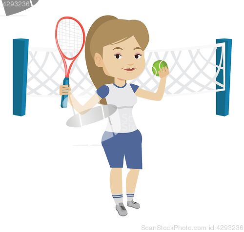 Image of Female tennis player vector illustration.