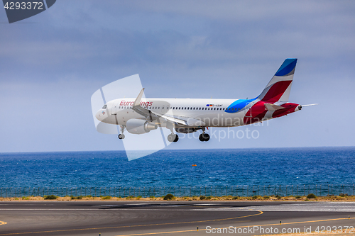 Image of ARECIFE, SPAIN - APRIL, 15 2017: AirBus A320 - 200 of Eurowings 