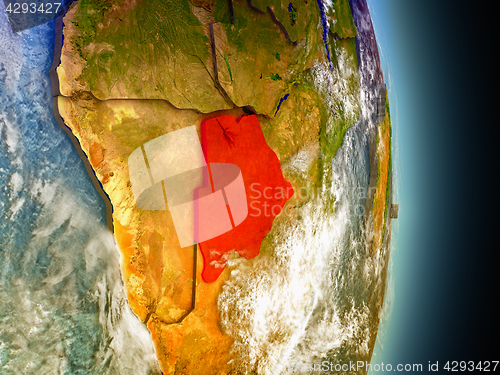 Image of Botswana in red from space