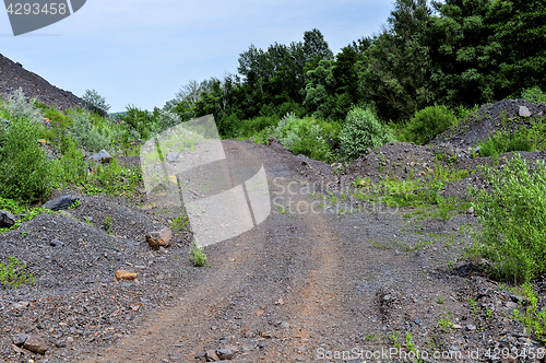 Image of Dumps rock mountains from industrial quarries