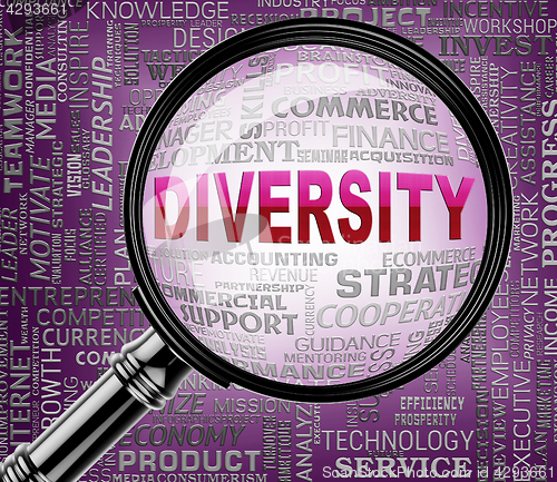 Image of Diversity Magnifier Shows Mixed Bag And Different