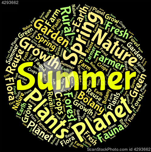 Image of Summer Word Shows Hot Weather And Midsummer