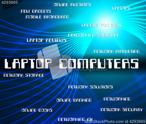 Image of Laptop Computers Shows Word Computing And Web