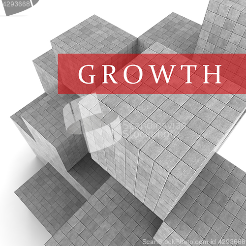 Image of Growth Blocks Means Increase Development And Expansion 3d Render