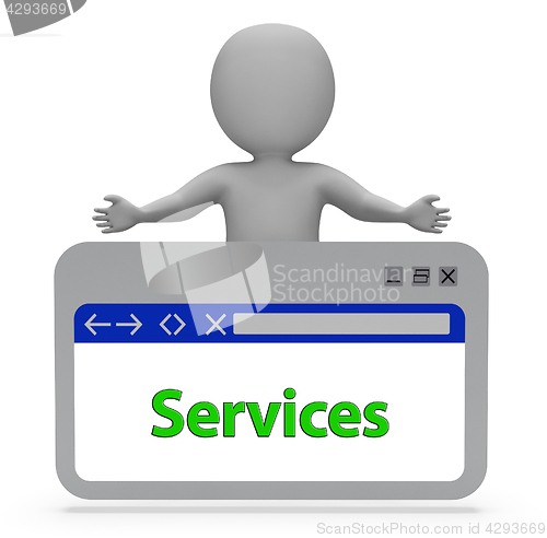 Image of Services Webpage Represents Website Assist 3d Rendering
