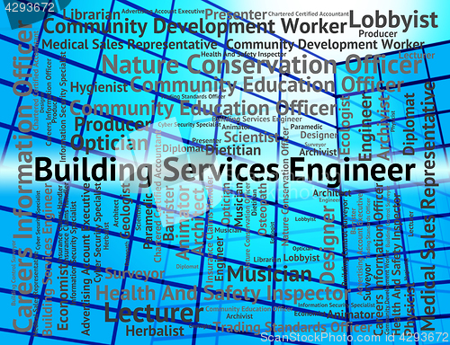 Image of Building Services Engineer Shows Engineers Words And Employment