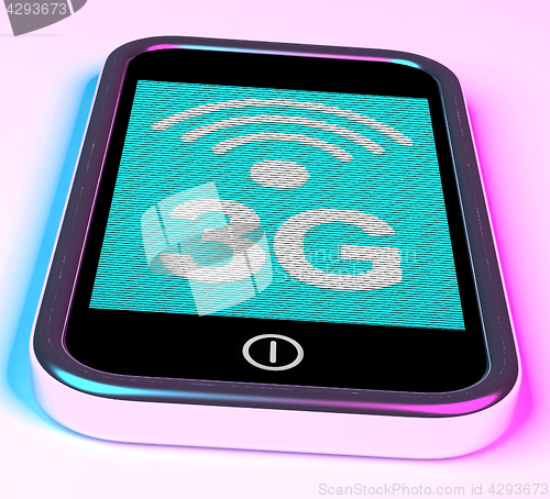 Image of 3g Internet Connected On A Mobile Phone