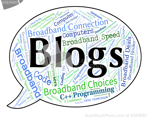 Image of Blogs Word Shows Weblog Blogging And Blogger