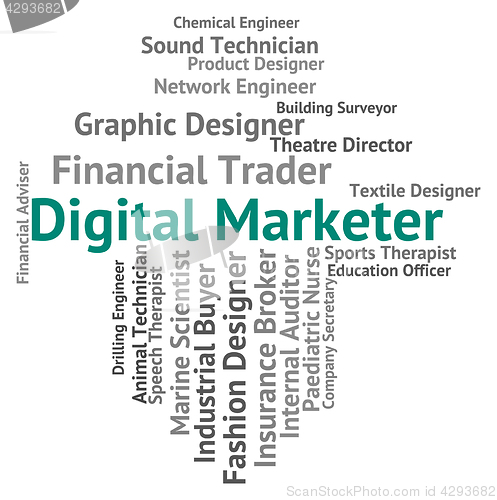 Image of Digital Marketer Shows High Tec And Advertisers