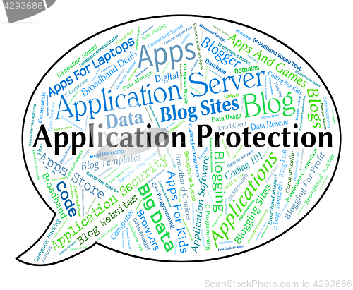 Image of Application Protection Indicates Software Text And Programs