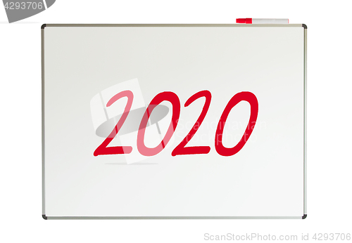 Image of 2020, message on whiteboard