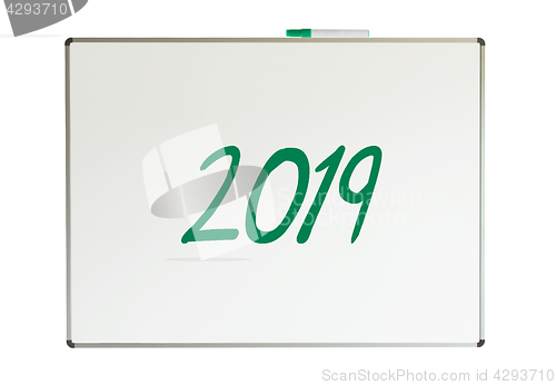 Image of 2019, message on whiteboard