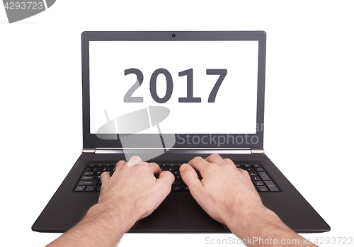 Image of Laptop isolated - New Year - 2017