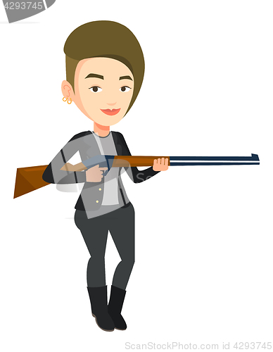 Image of Hunter ready to hunt with hunting rifle.