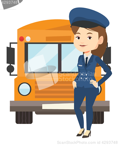 Image of School bus driver vector illustration.