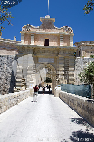 Image of entry gate ancient city mdina malta rabat