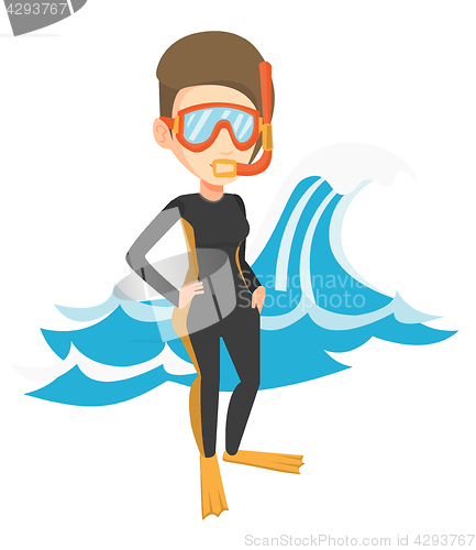 Image of Young scuba diver vector illustration.