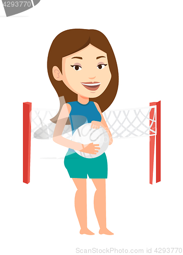 Image of Beach volleyball player vector illustration.