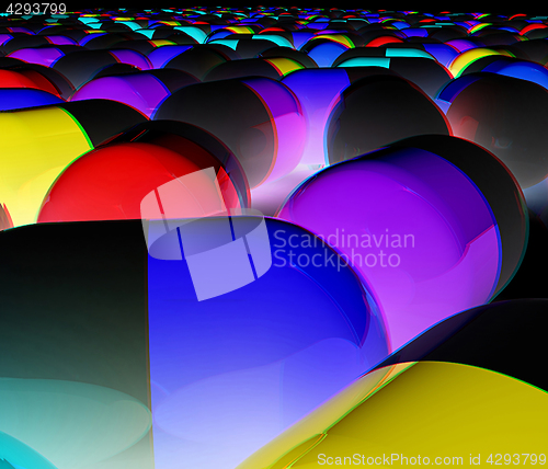 Image of Tablets background. 3D illustration. Anaglyph. View with red/cya