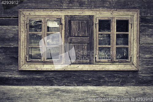 Image of detail of traditional wooden window